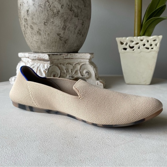 Rothy’s The Loafer Almond Toe Flats Shoes Womens 9 Ecru Sandstone Almond Tan - Picture 8 of 11